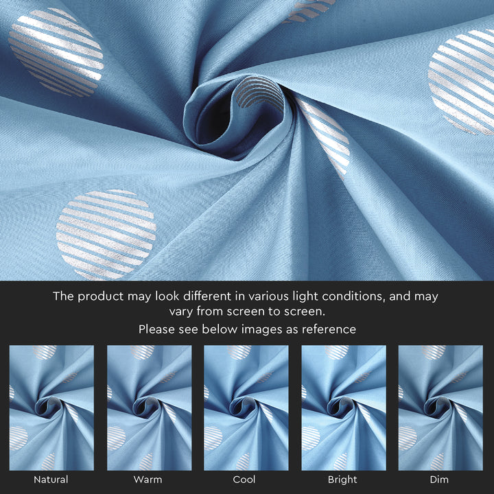 Polyester Dollar Blue Curtain (Pack of 2)