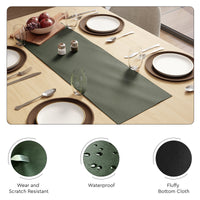 PVC Leather Green Table Runner