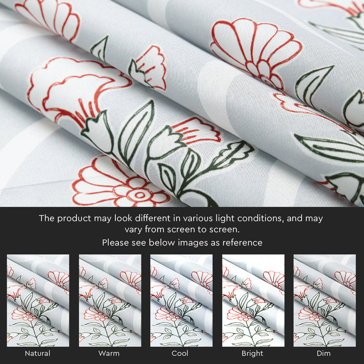 Polyester Light Grey Curtain (Pack of 2)