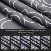 Polyester Trellis Grey Curtain (Pack of 2)