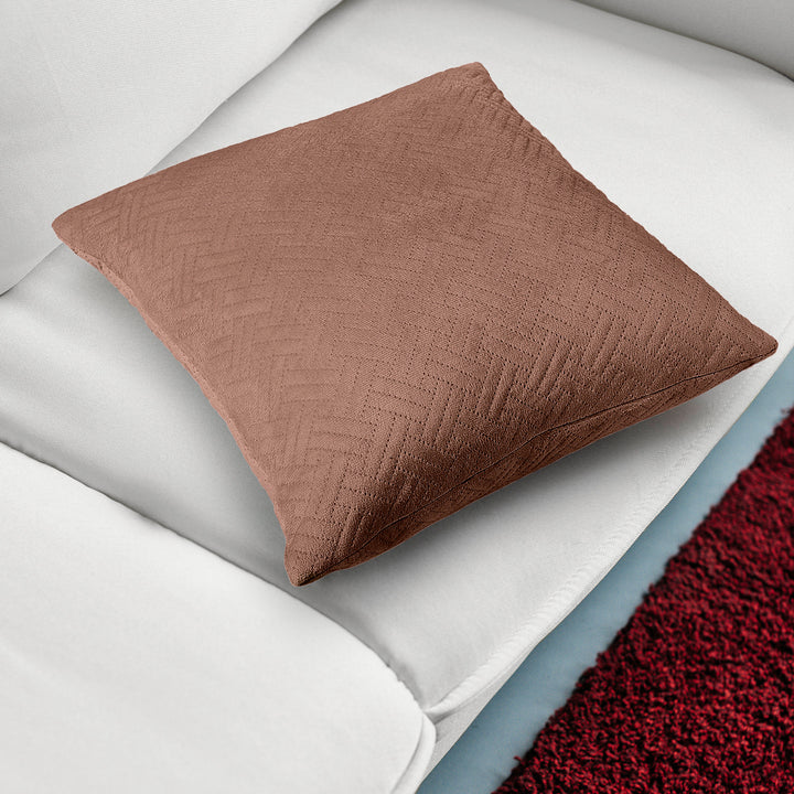Quilted Velvet Bronze Cushion Cover (Pack of 1)