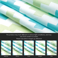 Polyester Chevron Green Curtain (Pack of 2)