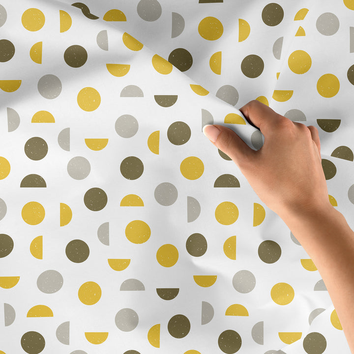 Cotton Yellow Moon Table Cloth (Pack of 1)