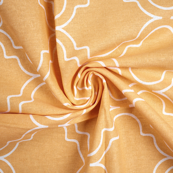 Cotton Peach Tiles Table Cloth (Pack of 1)