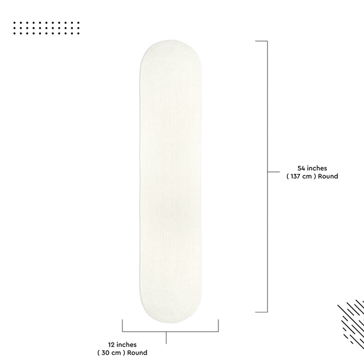 Cotton Off White Table Runner (Pack of 1)