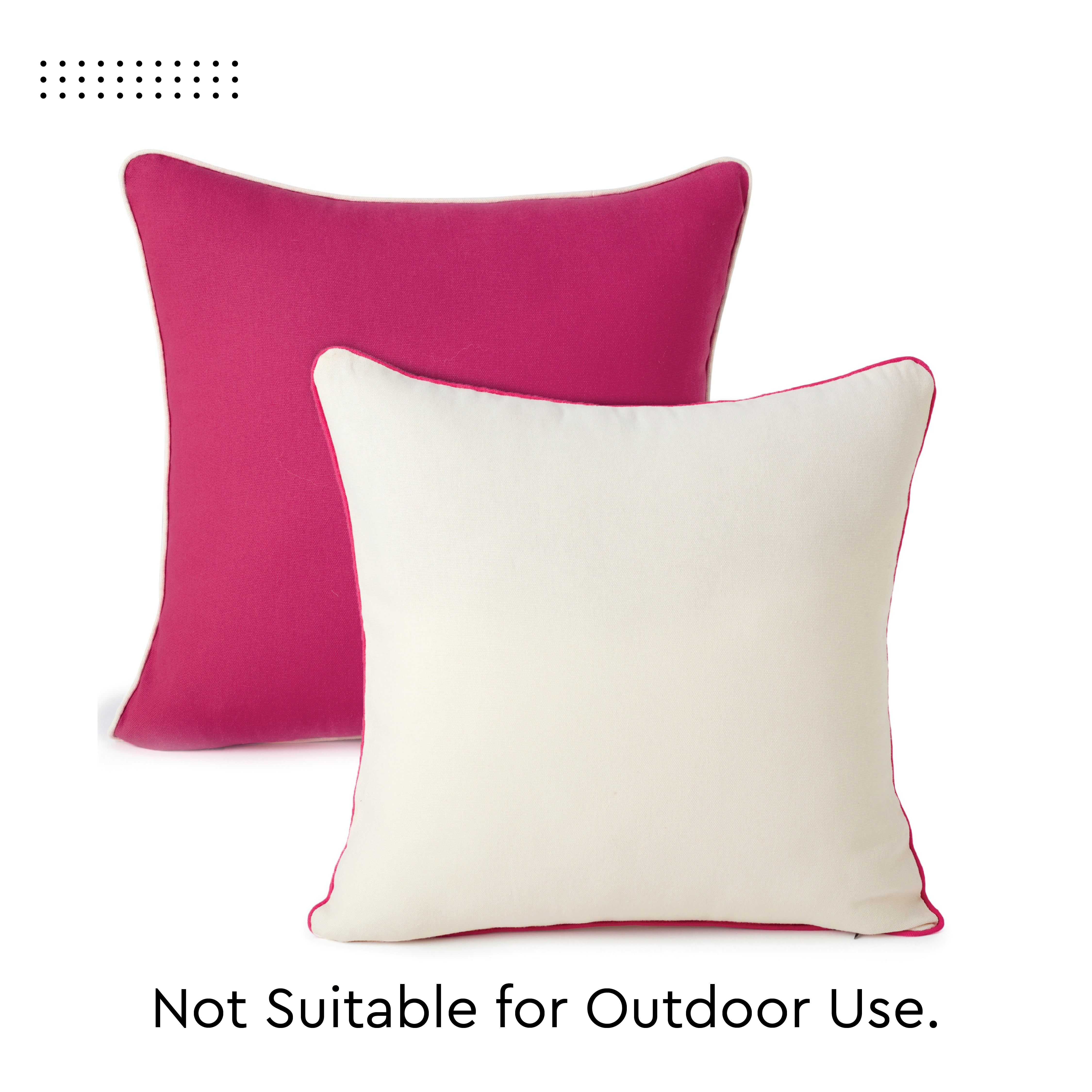 Cotton Hot Pink +Natural Cushion Cover (Pack of 2)