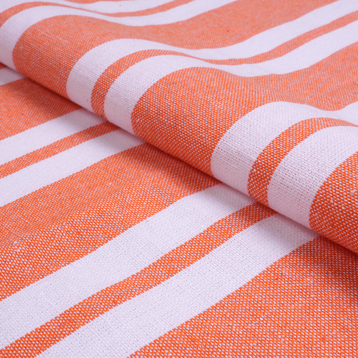 RC Yarn-Dyed Franca Orange Stripes Table Runner (Pack of 1)