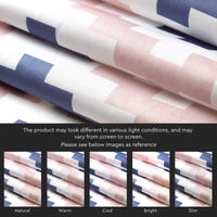 Polyester Chevron Blue Curtain (Pack of 2)