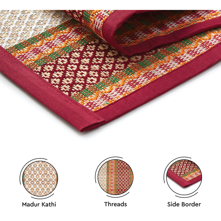 Madur Kathi Red Table Runner (Pack of 1)
