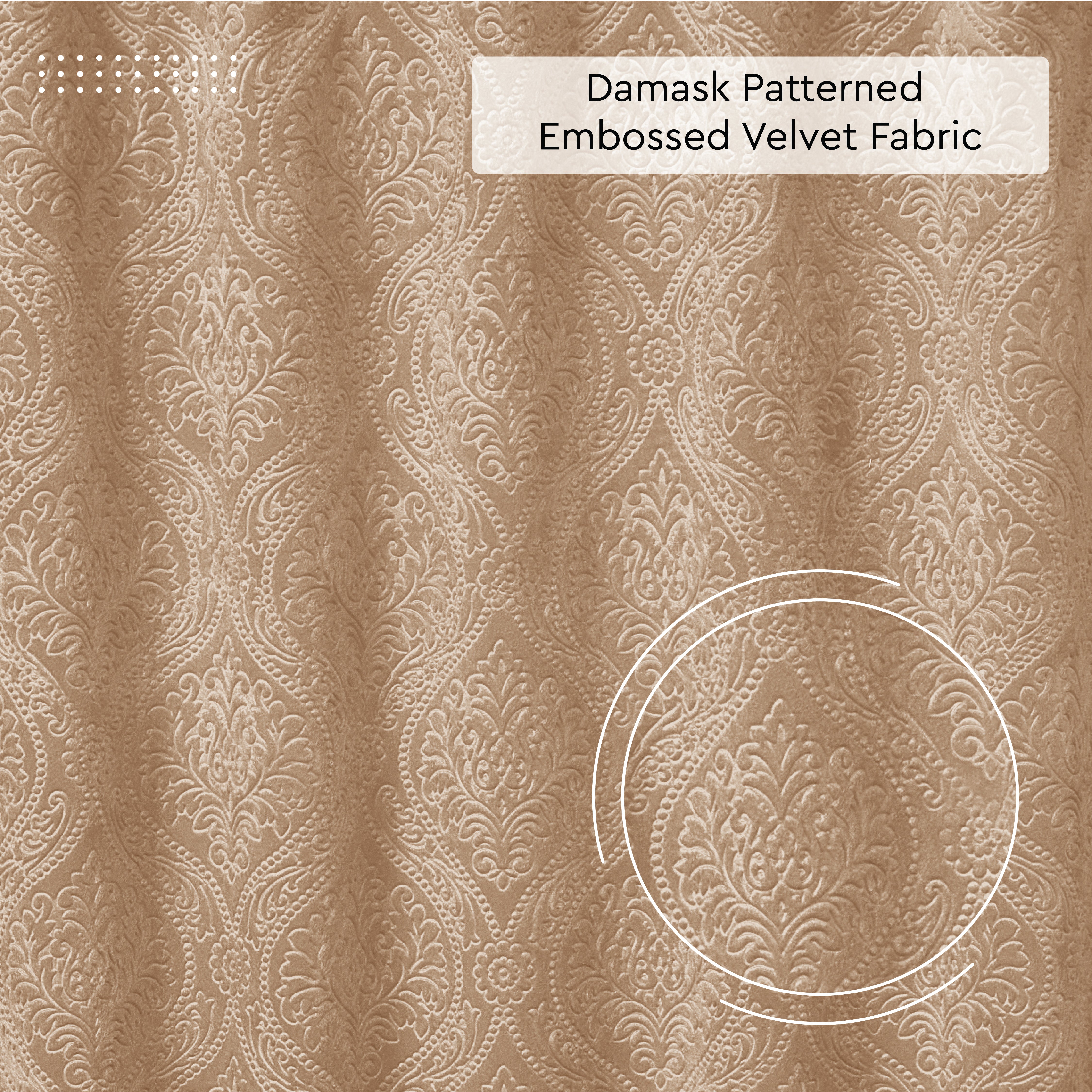 Embossed Velvet Beige Fabric by Meter