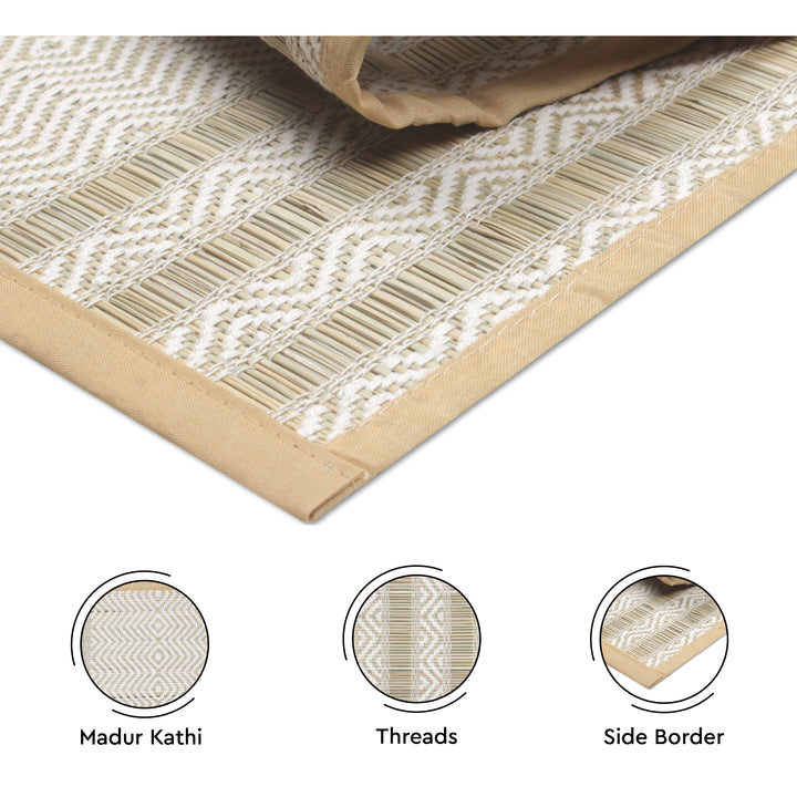 Madur Kathi Beige Table Runner (Pack of 1)