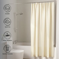 Polyester Natural Shower Curtain (Pack of 1)