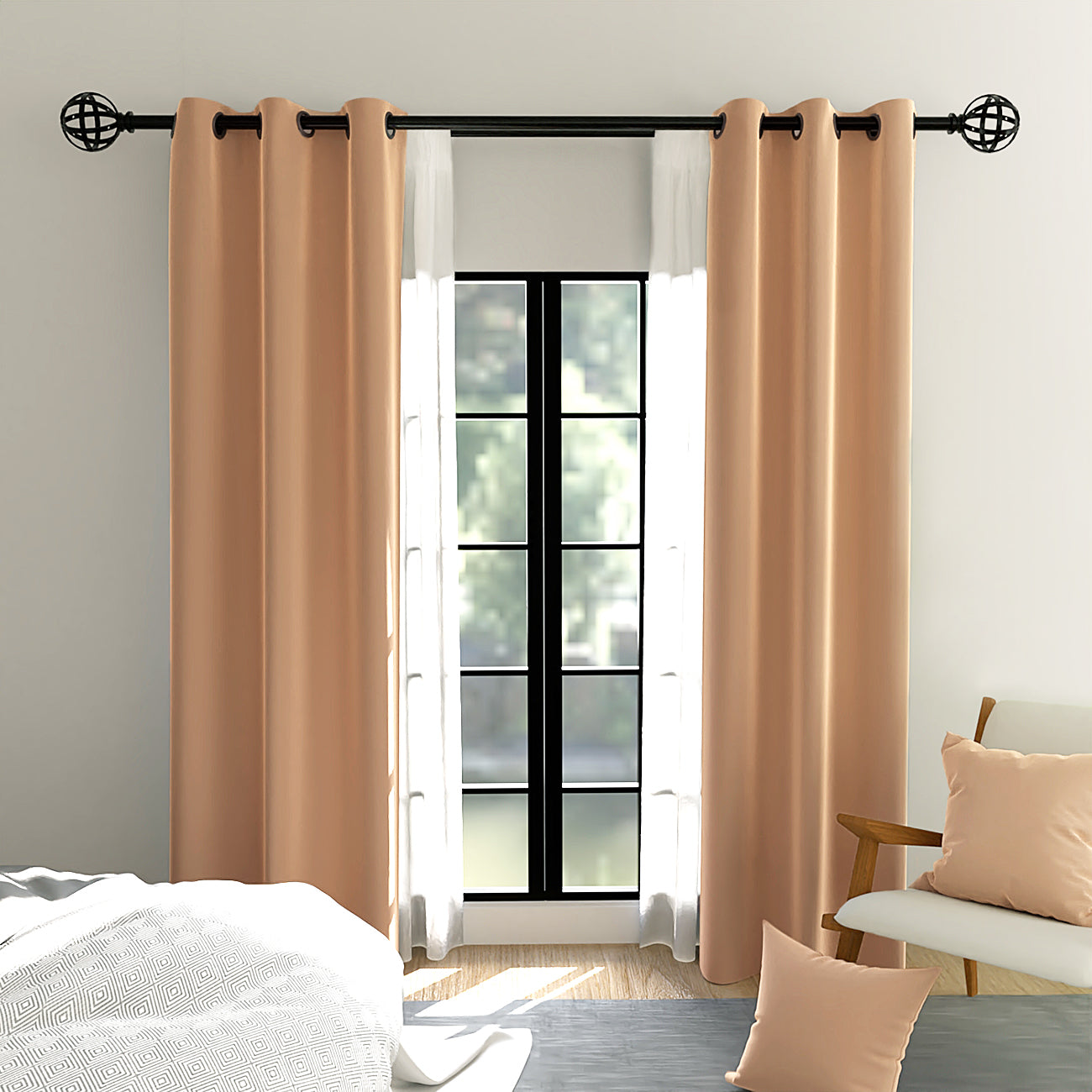 Blackout Polyester Fabric for Curtains - By the Meter - Perfect for use as Door Curtains, Window Panel Drapes for Bedrooms, Blackout Blinds