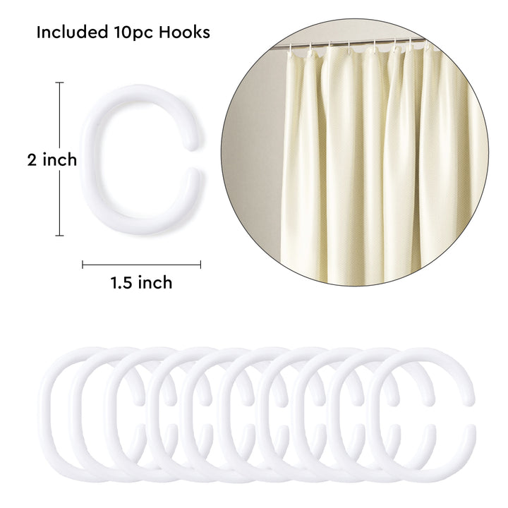 Polyester ZZ Cream Shower Curtain (Pack of 1)