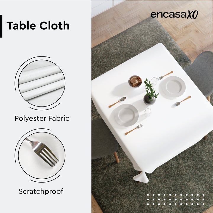 Polyester White Table Cloth (Pack of 1)
