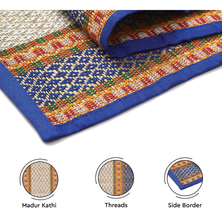Madur Kathi Blue Table Runner (Pack of 1)