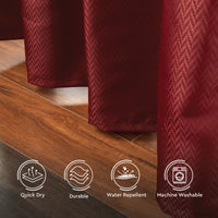 Polyester Maroon Shower Curtain (Pack of 1)