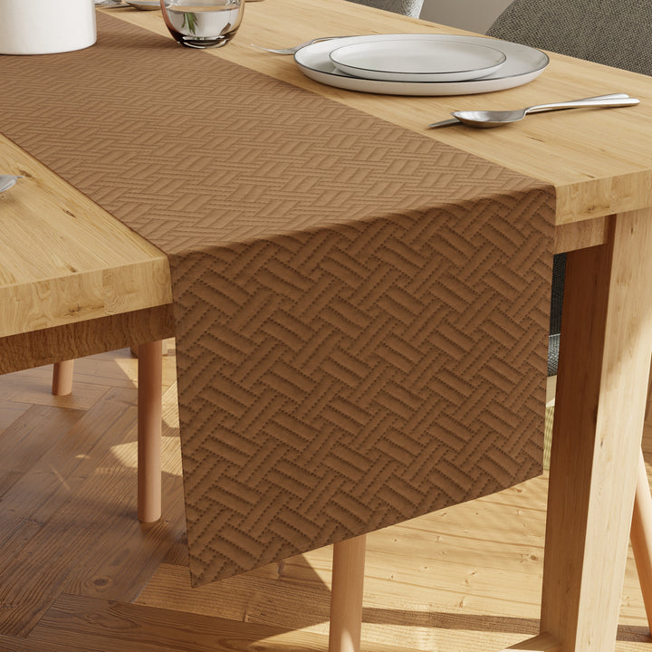 Quilted Velvet Tan Table Runner