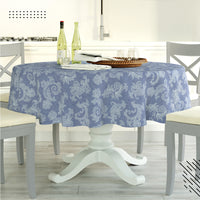 Cotton chambray Blue Table Cloth (Pack of 1)