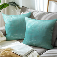 Blackout Polyester Citylight Teal Cushion Cover (Pack of 2)