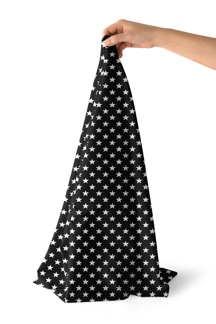 20s Sheeting Black Colour Stars Fabric (1 Meter)