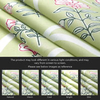 Polyester Pea Green Curtain (Pack of 2)