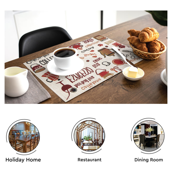 Cotton Espresso Table Runner+Placemat (Pack of 7)