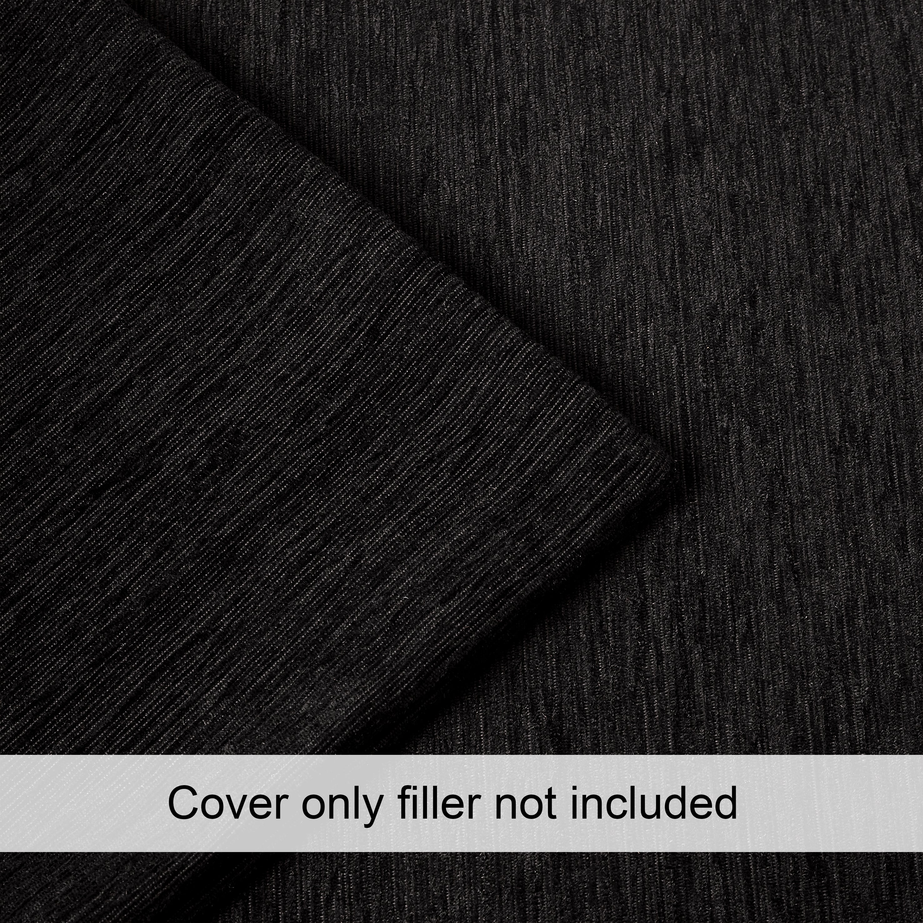 Chenille Black 1 Cushion Cover (Pack of 2)