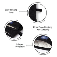 Cotton Full Black Oven Gloves (Pack of 2)