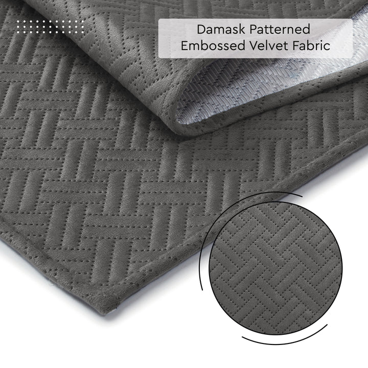Quilted Polyester Fabric Dark Grey Fabric