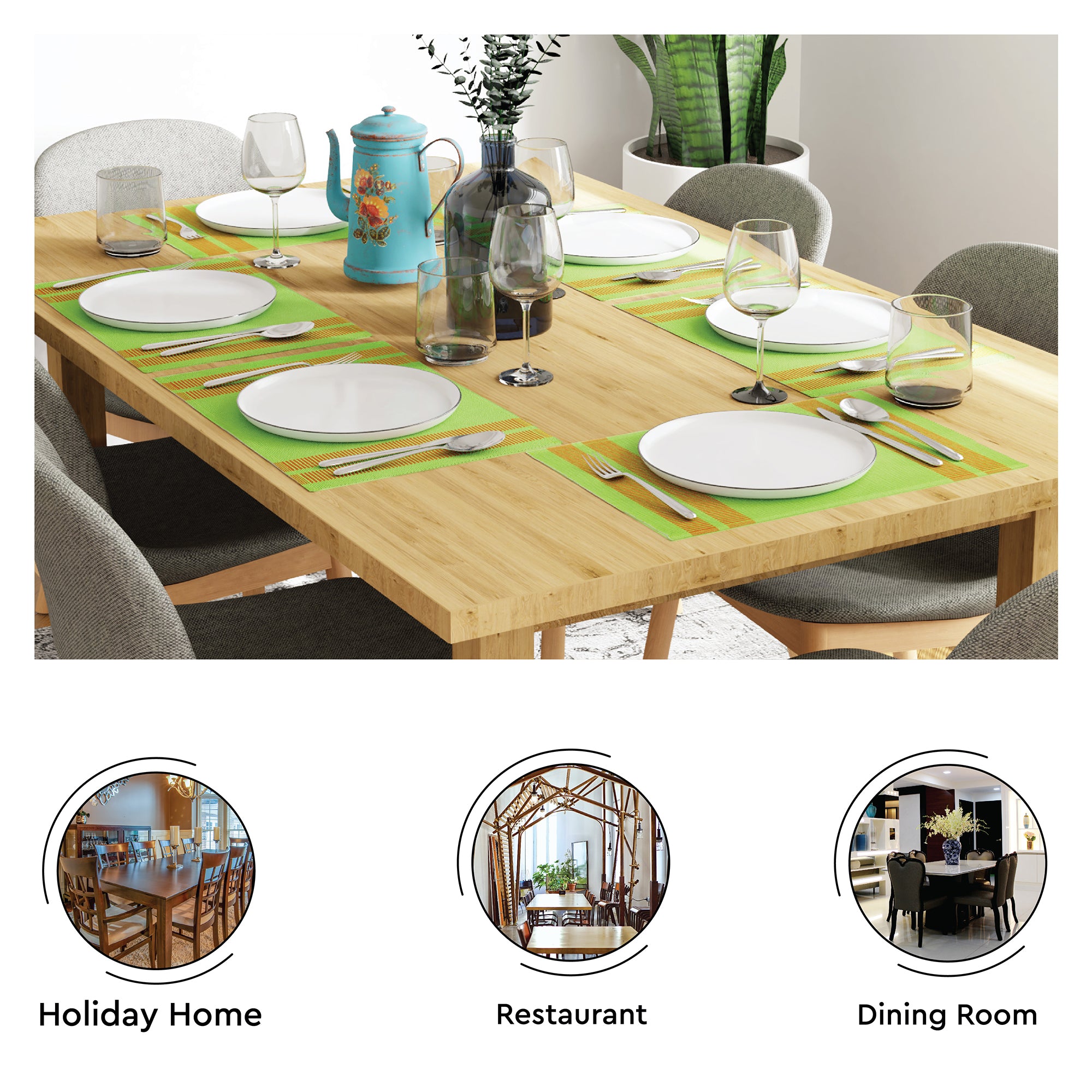Cotton Ladder Green Placemat (Pack of 6)