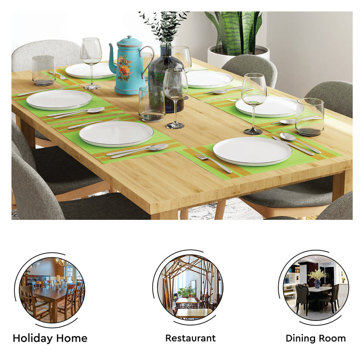 Cotton Ladder Green Placemat (Pack of 6)