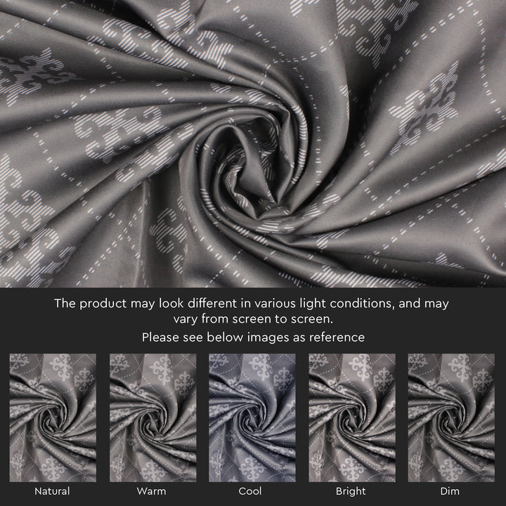 Micro Moroccan Grey Curtain (Pack of 2)