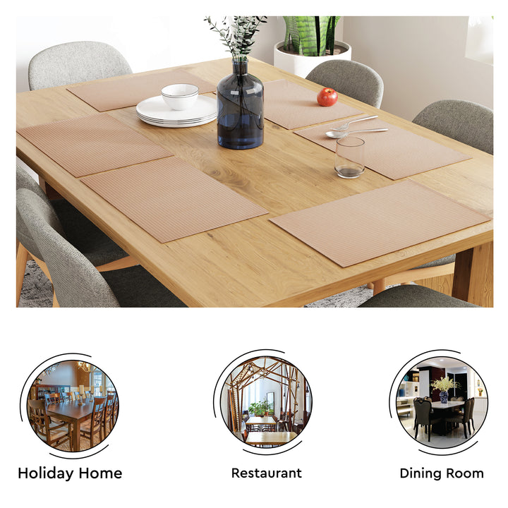 Cotton Solid Beige Placemat (Pack of 6)