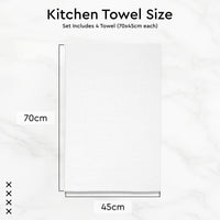 Cotton White Kitchen Towel (Pack of 4)