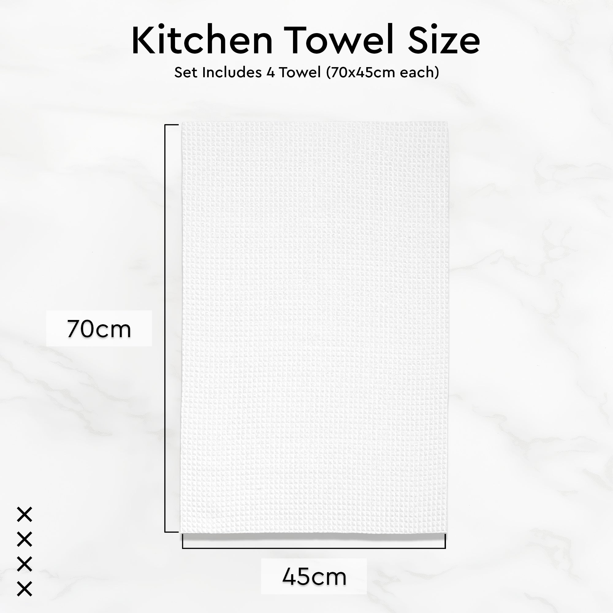 Cotton White Kitchen Towel (Pack of 4)