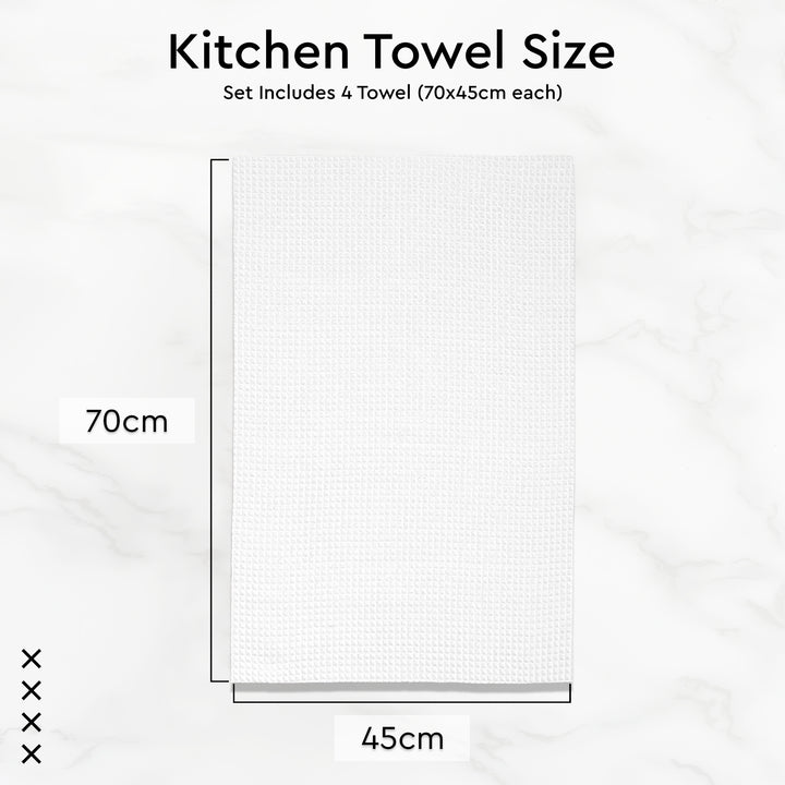 Cotton White Kitchen Towel (Pack of 4)