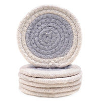 Cotton Light Grey & Off White Coaster