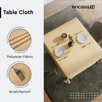 Polyester Beige Table Cloth (Pack of 1)