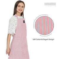 Cotton Ticking Red Apron (Pack of 1)