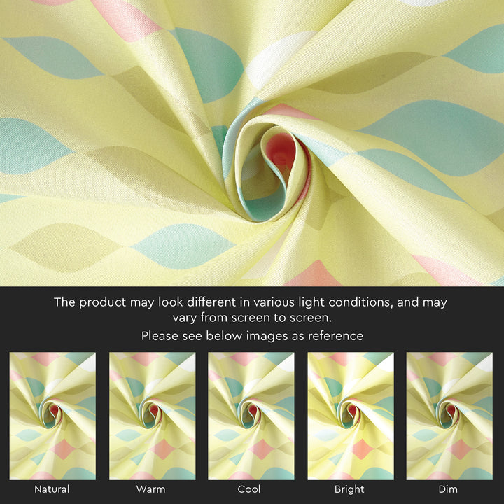 Polyester Teardrops Lemon Curtain (Pack of 2)