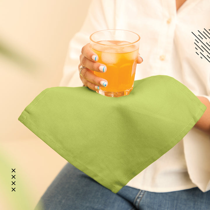 Cotton Lime Green Table Napkins (Pack of 12)