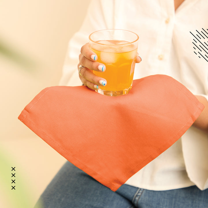 Cotton Orange Table Napkins (Pack of 12)