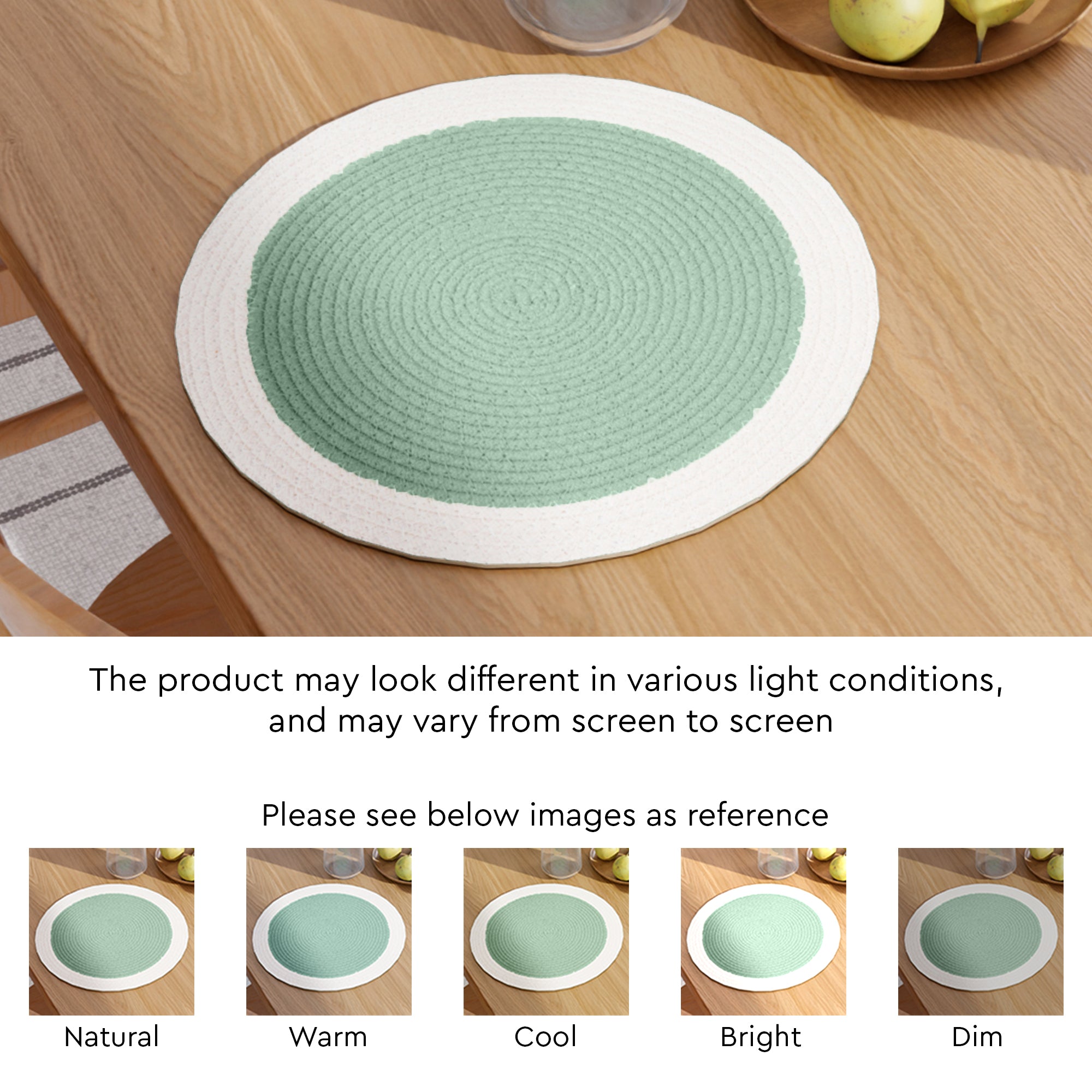 Cotton Sage & Off White Placemat (Pack of 4)