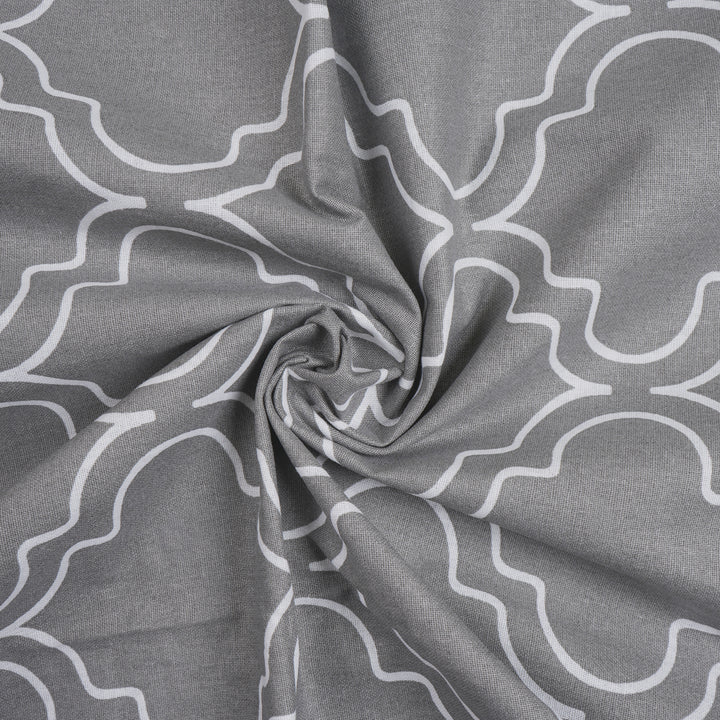 Cotton Grey Tiles Table Cloth (Pack of 1)