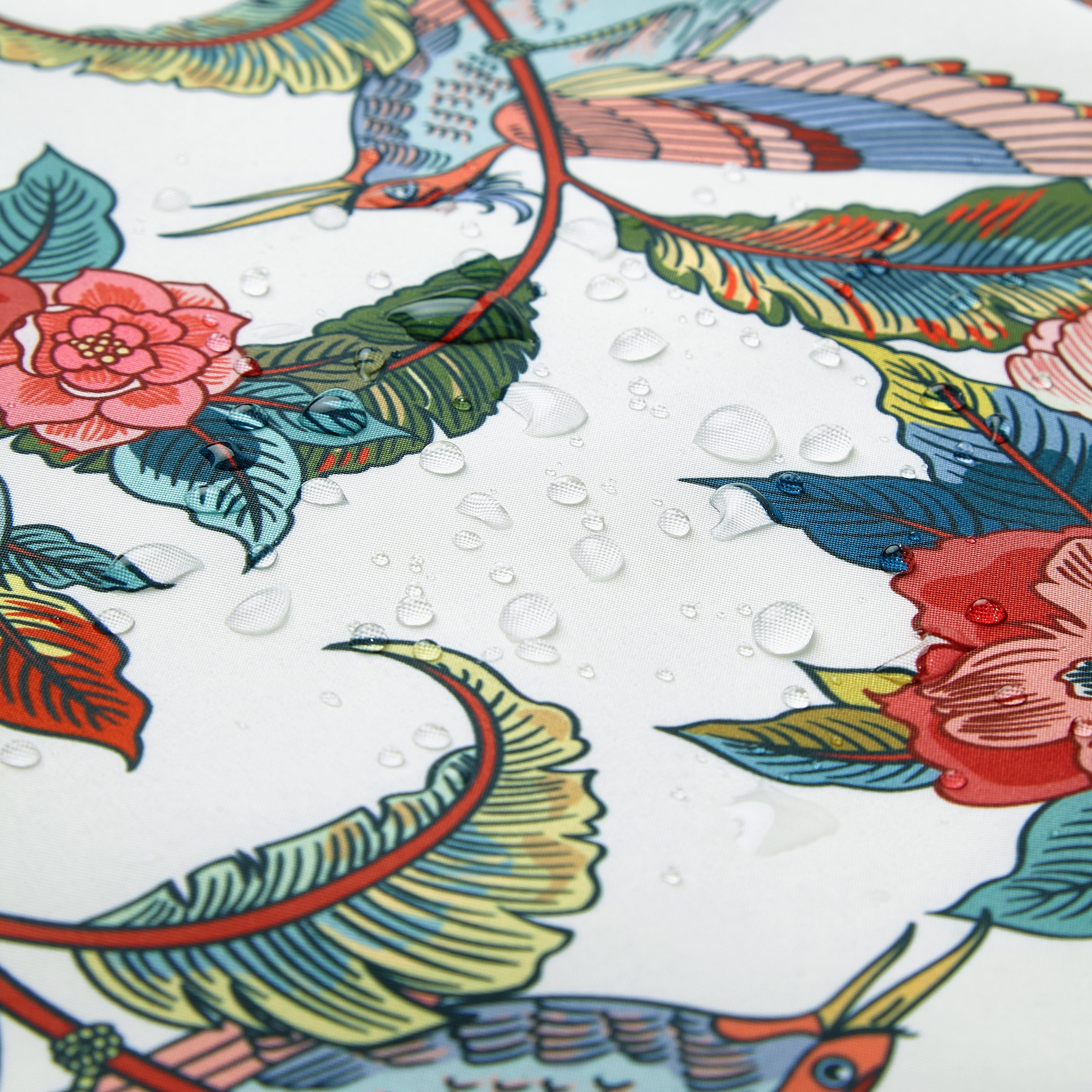 Water Repellent Polyester Chintz Red Table Runner
