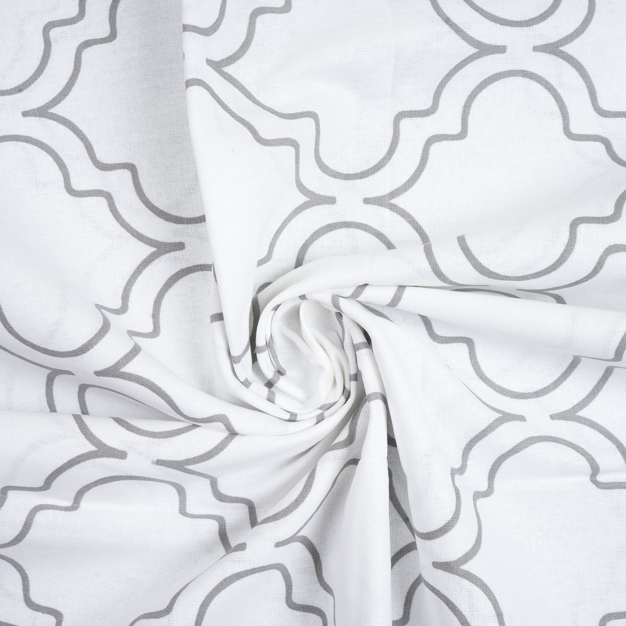 Cotton White Tiles Table Cloth (Pack of 1)