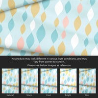 Polyester Teardrops Turq Curtain (Pack of 2)