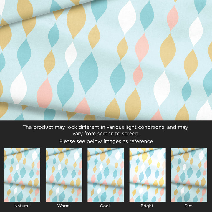Polyester Teardrops Turq Curtain (Pack of 2)