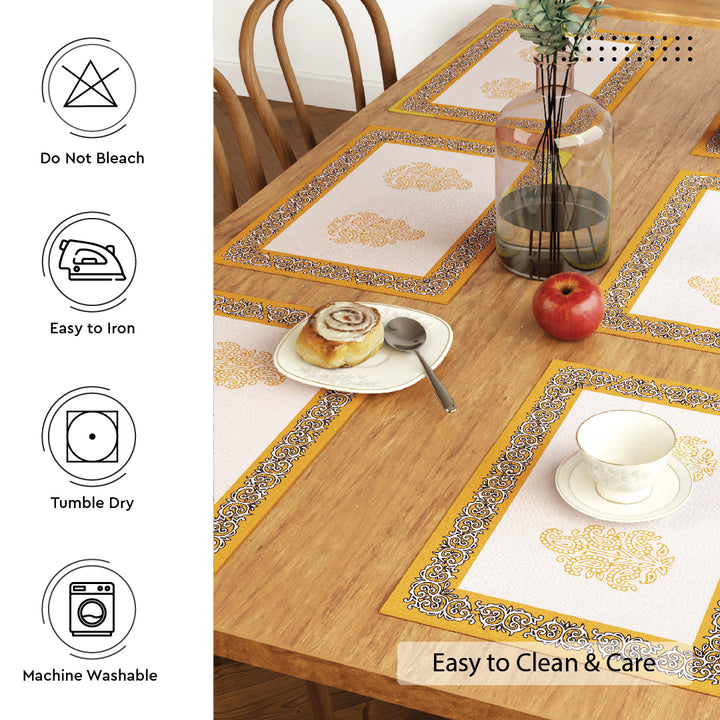 Cotton Yellow-01 Placemat (Pack of 6)